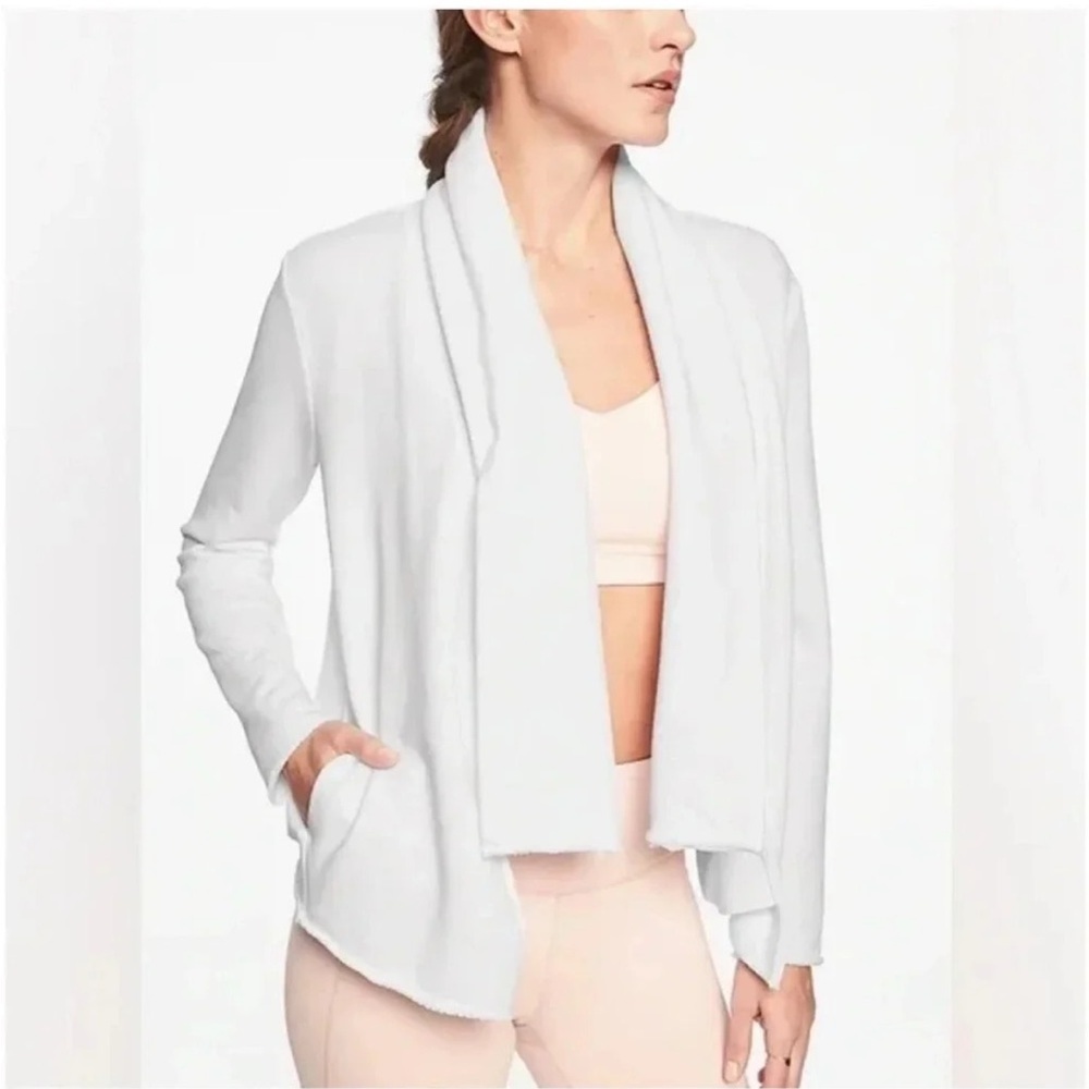 Athleta White French Terry Tranquility Wrap MED